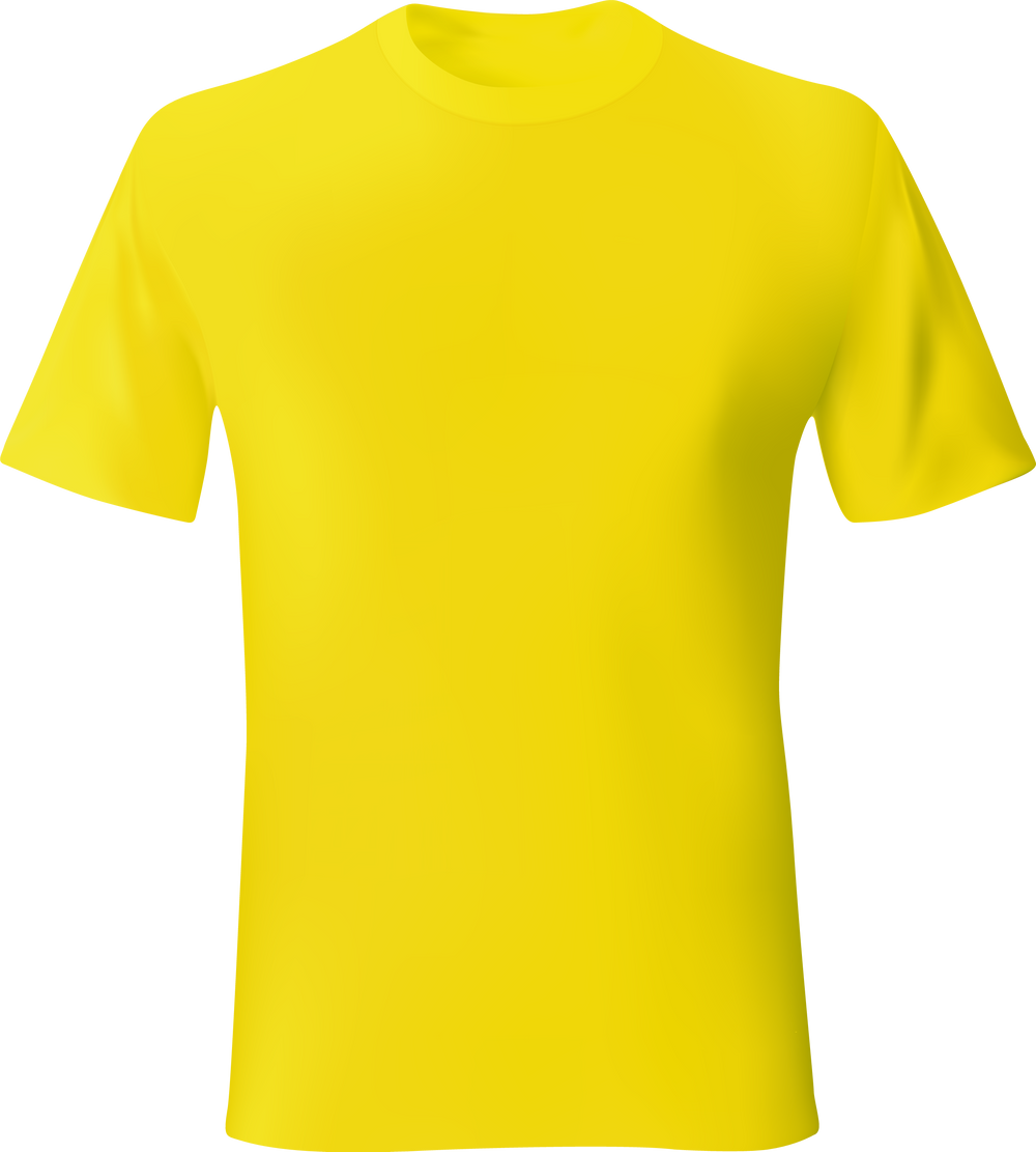 Yellow mens t shirt template realistic mockup